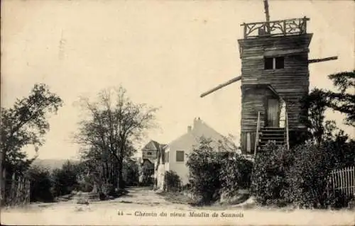 Ak Sannois Val d'Oise, Chemin du Vieux Moulin