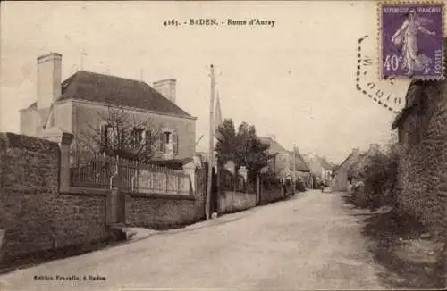 Ak Baden Morbihan, Route d'Auray