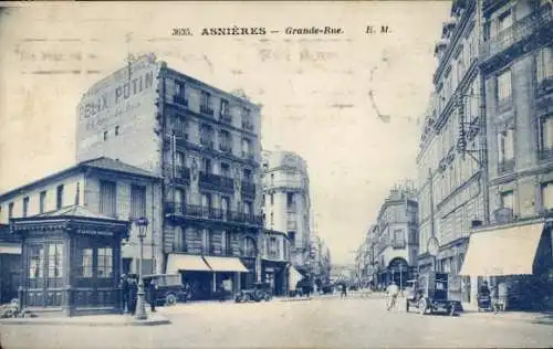 Ak Asnières-sur-Seine Hauts-de-Seine, Grande Rue