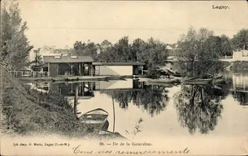 Ak Lagny Seine et Marne, Ile de la Gourdine