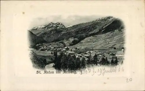 Passepartout Ak St. Anton am Arlberg Tirol Österreich, Gesamtansicht