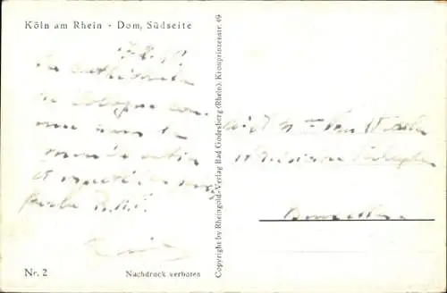 Ak Köln am Rhein, Dom, Südseite