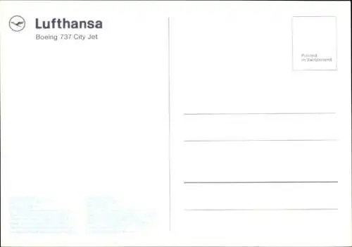 Ak Deutsches Passagierflugzeug, Lufthansa, Boeing 737 City Jet, D-ABCE