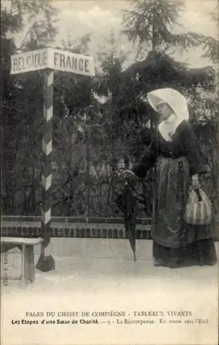 Ak-Seiten von Christus von Compiegne, Tableaux Vivants, The Reward, On the Road to Exile