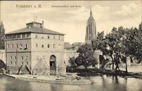 Ak Frankfurt am Main, Brückenmühle, Dom, Restaurant zum Krokodil