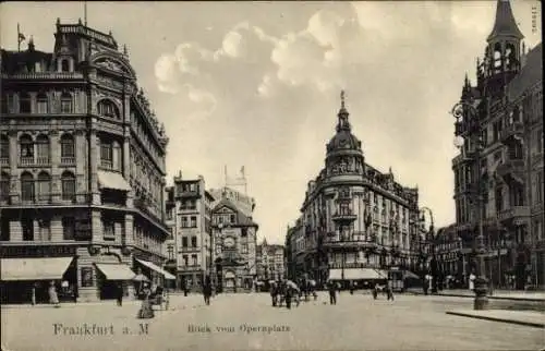 Ak Frankfurt am Main, Teilansicht, Blick vom Opernplatz, Restaurant zum Krokodil