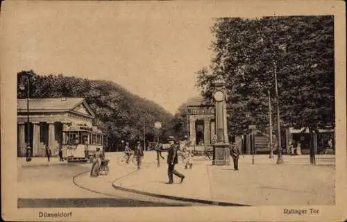 Ak Düsseldorf am Rhein, Ratinger Tor, Straßenbahn