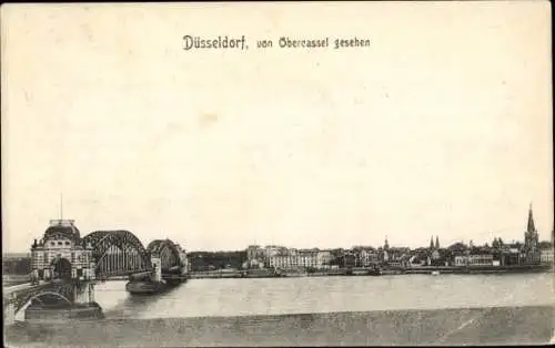 Ak Düsseldorf am Rhein, von Oberkassel gesehen