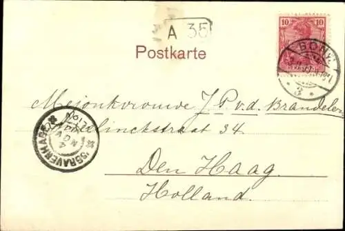 Ak Bonn am Rhein, Münsterplatz, Mondschein