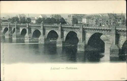 Ak Lützel Koblenz am Rhein, Brücke