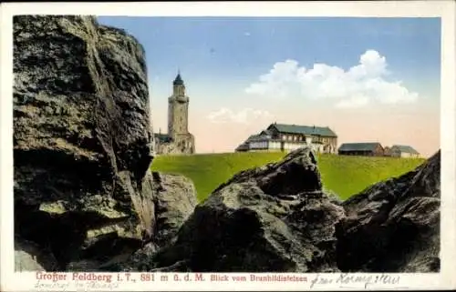 Ak Niederreifenberg Schmitten im Taunus, Großer Feldberg, Blick vom Brunhildisfelsen