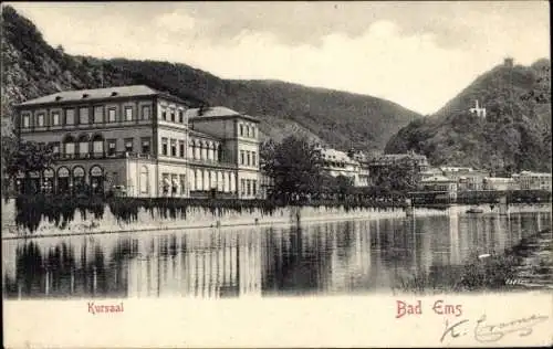 Ak Bad Ems an der Lahn, Kursaal, Berge