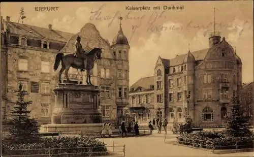 Ak Erfurt in Thüringen, Kaiserplatz, Denkmal