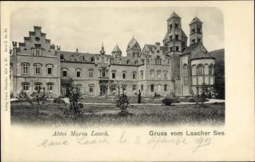 Ak Maria Laach Glees in der Eifel, Abtei Maria Laach, Laacher See