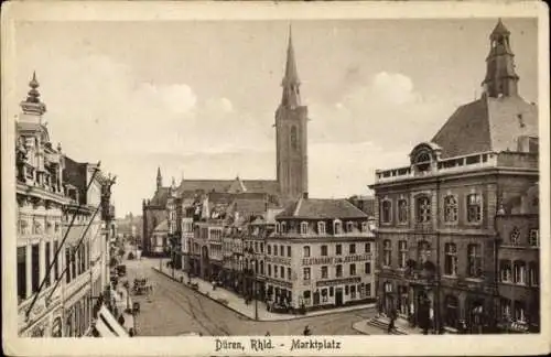 Ak Düren im Rheinland, Marktplatz, Restaurant Zum Ratskeller