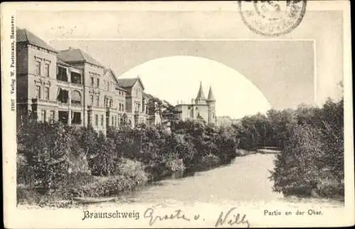 Ak Braunschweig in Niedersachsen, Oker, Ufer