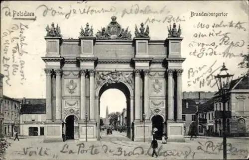 Ak Potsdam, Brandenburger Tor, Kolonialwarenhandlung