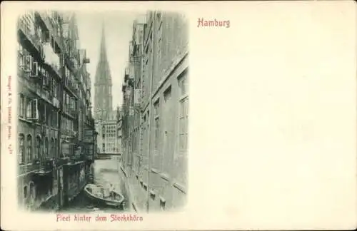 Ak Hamburg Mitte Altstadt, Fleet hinter dem Steckehörn