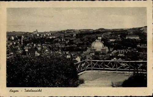 Ak Hagen in Westfalen Ruhrgebiet, Blick vom Aussichtspunkt über die Stadt