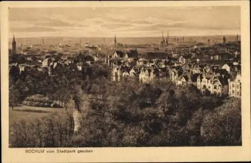 Ak Bochum im Ruhrgebiet, Panorama vom Stadtpark aus gesehen