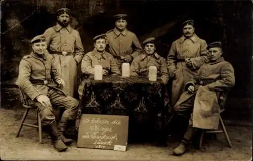 Foto Ak Munster im Heidekreis, Truppenübungsplatz Munsterlager, Zurückgekehrte Soldaten, I WK