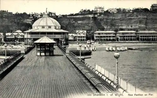 Ak Shanklin Isle Of Wight England, neuer Pavillon am Pier