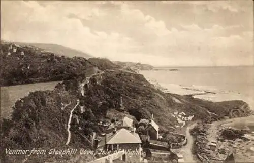 Ak Ventnor Isle of Wight England, Blick von Steephill Cove