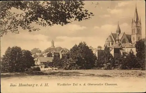 Ak Bad Homburg vor der Höhe Hessen, Westlicher Teil von der Oberurseler Chaussee