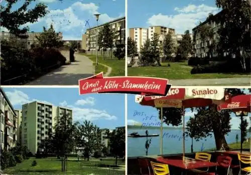 Ak Stammheim Mülheim Köln am Rhein, Hochhäuser, Außenterrasse