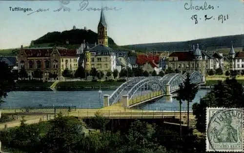 Ak Tuttlingen an der Donau Württemberg, Panorama, Brücke