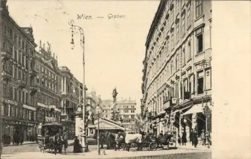 Ak Wien 1 Innere Stadt, Graben, Pferdebahn