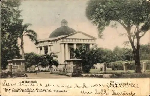 Ak Weltevreden Batavia Jakarta Indonesien, Willemskerk