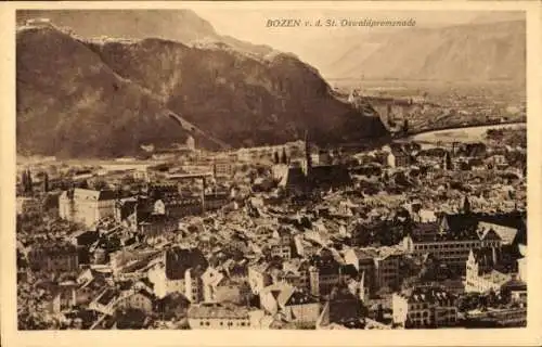 Ak Bozen Bolzano Südtirol, Gesamtansicht, Blick von der St. Oswaldpromenade