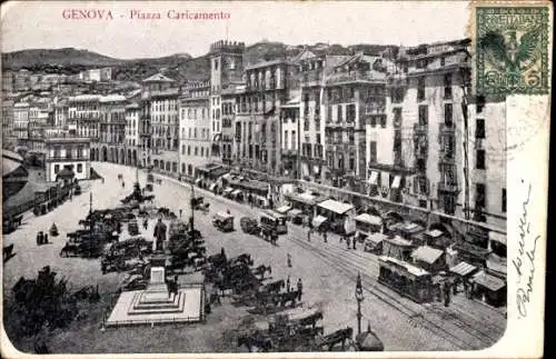 Ak Genova Genua Liguria, Piazza Caricamento