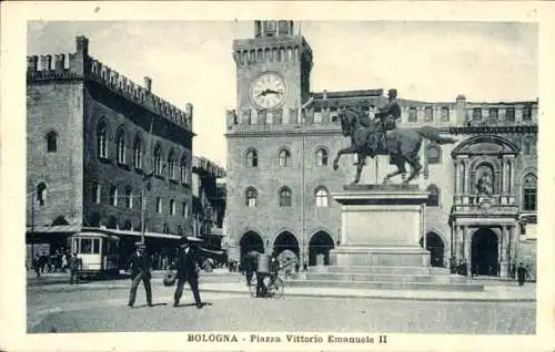 Ak Bologna Emilia Romagna, Piazza Vittorio Emanuele II, Straßenbahn