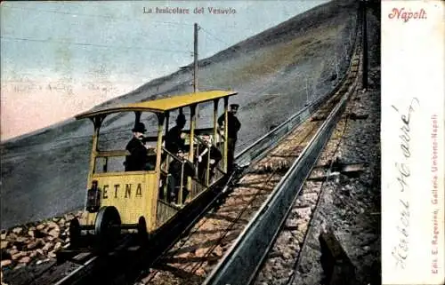 Ak Napoli Campania, La funicolare del Vesuvio, Bergbahn