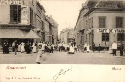 Ak Breda Nordbrabant Niederlande, Café, Straße