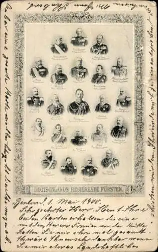 Ak Deutschlands regierende Fürsten, Kaiser Wilhelm II., Georg von Sachsen, Luitpold, Friedrich