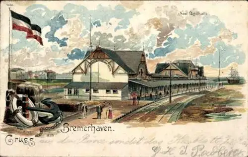 Litho Bremerhaven, Neue Lloydhalle, Bahnhof