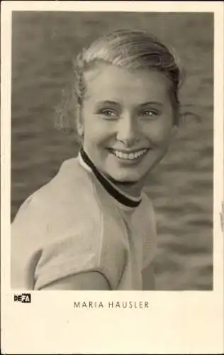 Ak Schauspielerin Maria Häusler in weißem Hemd