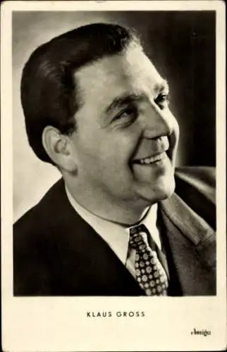 Ak Sänger Klaus Gross, Portrait, Amiga, Krawatte