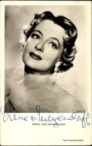 Ak Schauspielerin Irene von Meyendorff, Bildnis e. Unb., Autogramm