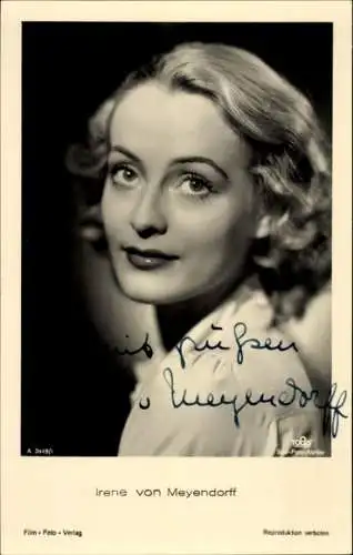 Ak Schauspielerin Irene von Meyendorff, Portrait, Autogramm
