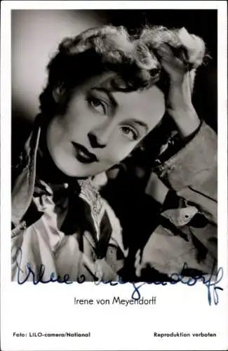 Ak Schauspielerin Irene von Meyendorff in Gift im Zoo, Portrait, Autogramm