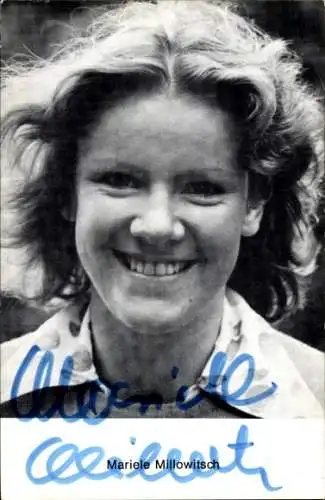 Ak Schauspielerin Mariele Millowitsch, Portrait, Autogramm