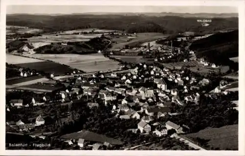 Ak Baienfurt in Oberschwaben Württemberg, Fliegeraufnahme, Rittlers Waldbad