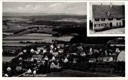 Ak Esenhausen Wilhelmsdorf in Württemberg, Fliegeraufnahme, Gasthaus zur Traube