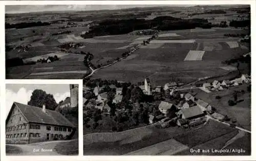 Ak Leupolz Wangen im Allgäu, Fliegeraufnahme, Zur Sonne