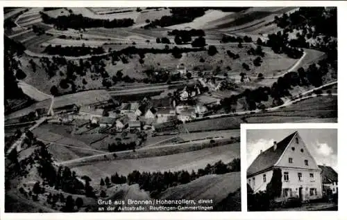 Ak Bronnen Gammertingen in Württemberg, Fliegeraufnahme, Gasthaus zum goldenen Adler