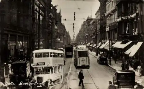 Ak Berlin Mitte, Leipzigerstraße, Straßenbahn Nr. 308